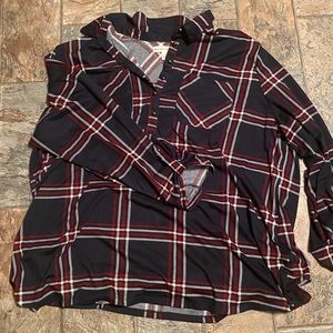 Navy, Red, and White Blouse Size 3X